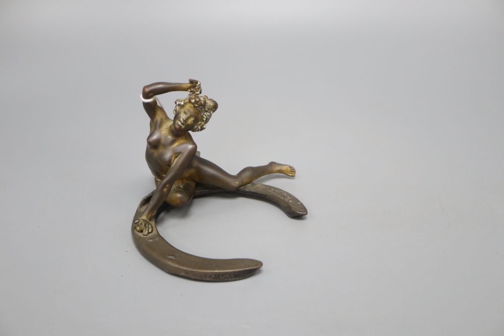 Georges Recipon, French, 1860-1920 , an erotic bronze figure, signed Recipon 1908-1911 and Susse Fs. Ed., and with stamped Susse Frer